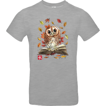 Owl Leaves and Books B&C EXACT 190 - heather grey