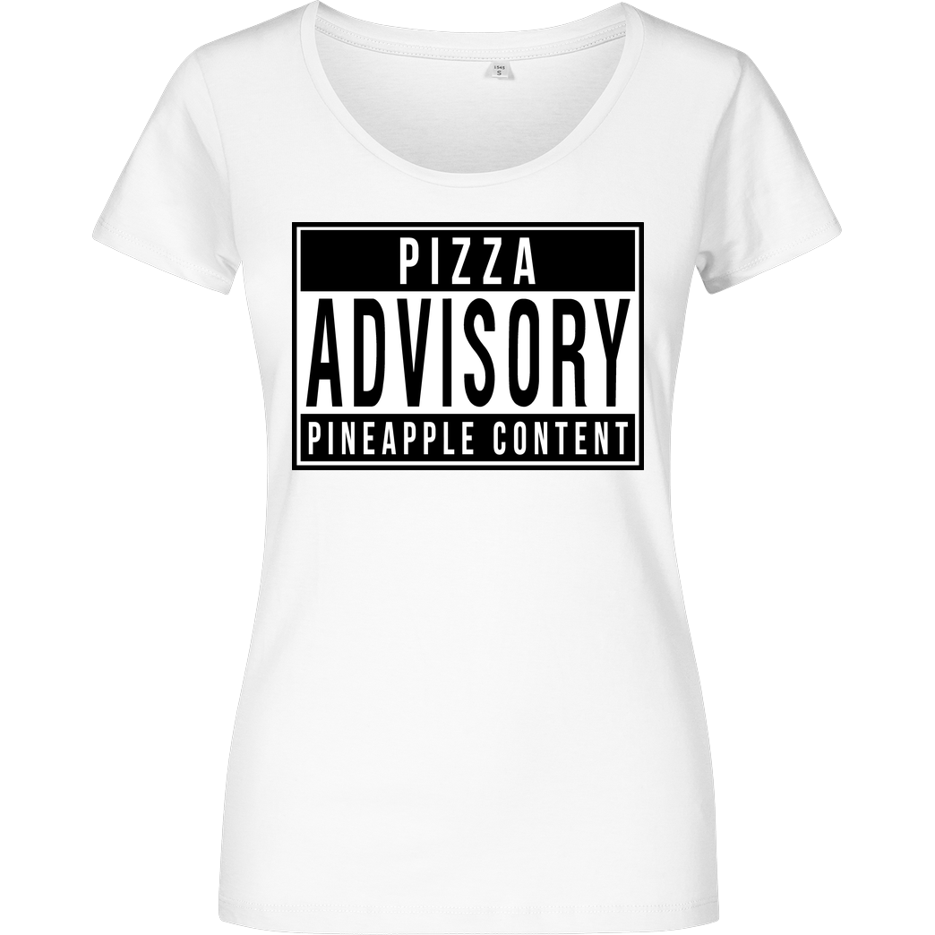 Raffiti Design Pizza Advisory! T-Shirt Girlshirt weiss