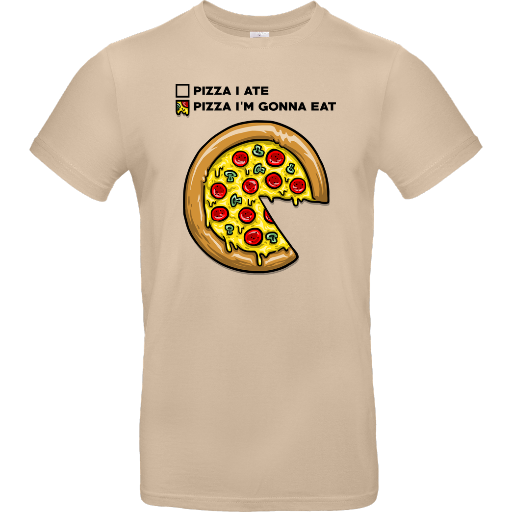 Punksthetic Art Pizza Pie Chart T-Shirt B&C EXACT 190 - Sand