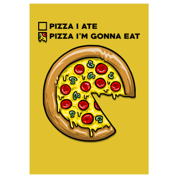 Pizza Pie Chart Art Print yellow