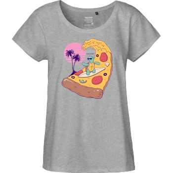 Pizza Wave Fairtrade Loose Fit Girlie - heather grey