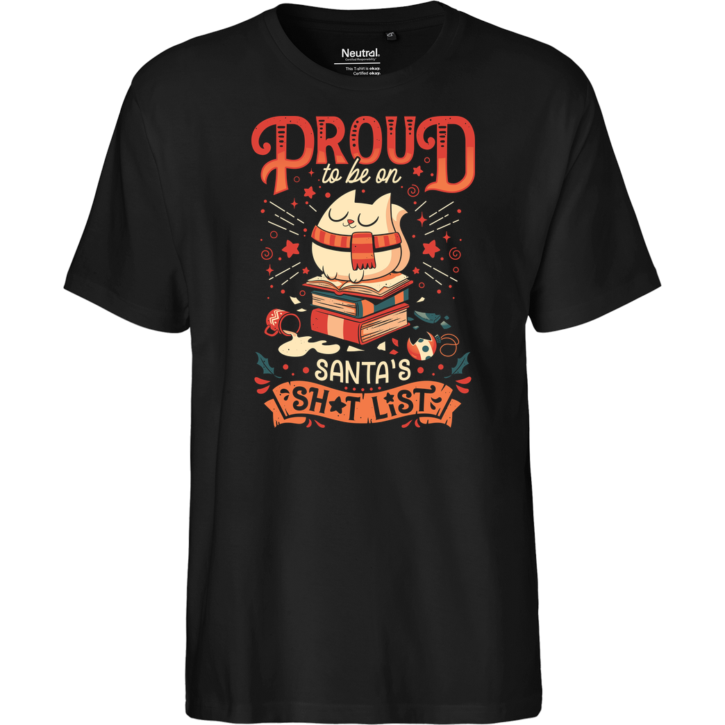 Snouleaf Proud Naughty Cat T-Shirt Fairtrade T-Shirt - black