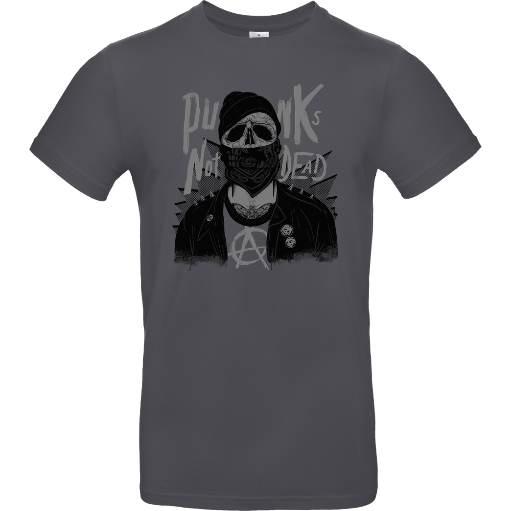 EduEly Punk's not Dead! T-Shirt B&C EXACT 190 - Dark Grey
