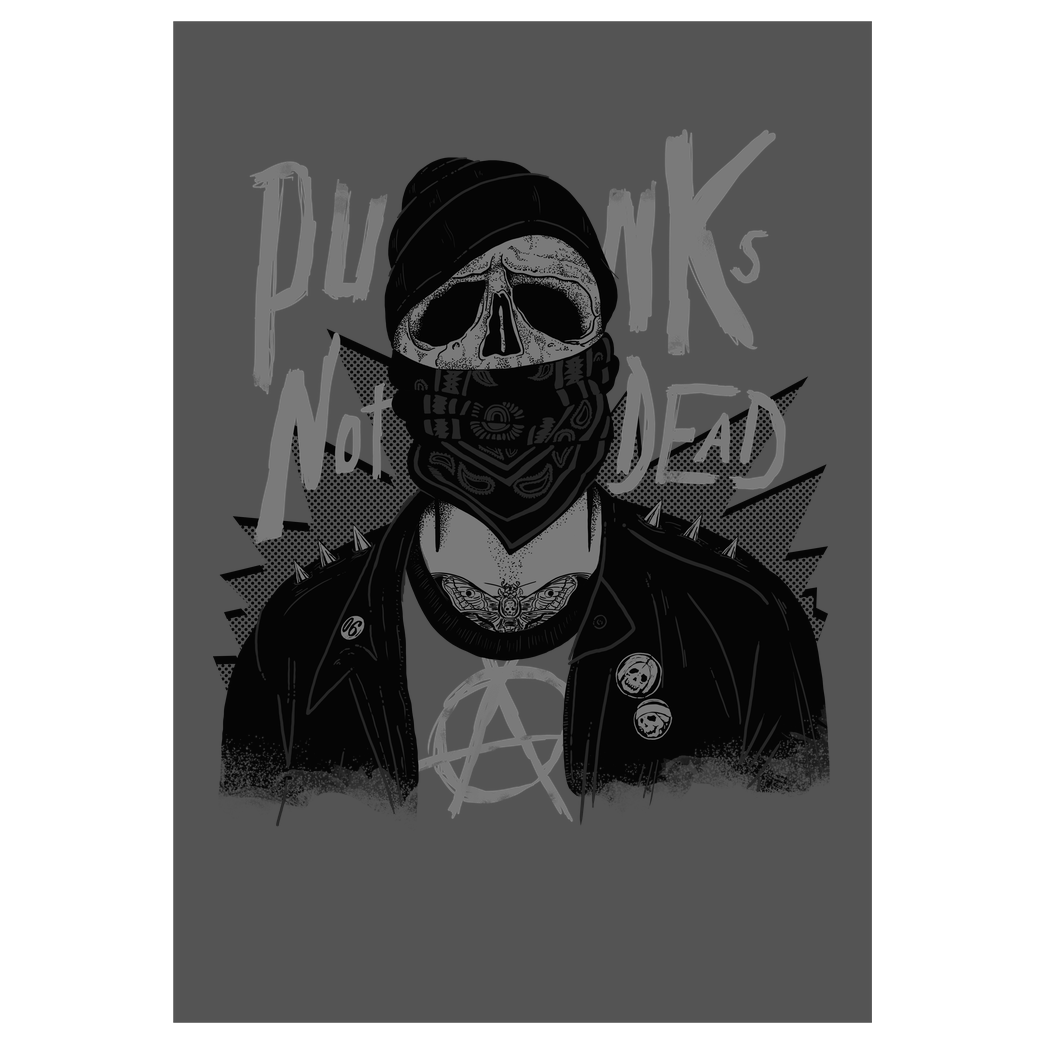 EduEly Punk's not Dead! Druck Art Print grey