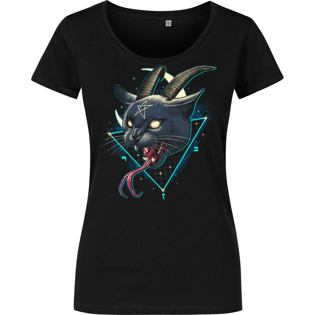 Vincent Trinidad Rad Devil Cat T-Shirt Girlshirt schwarz
