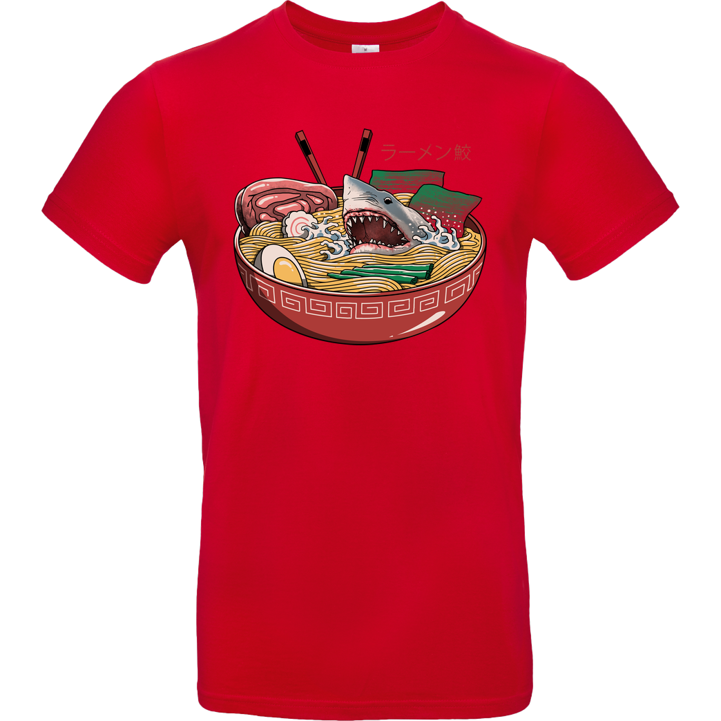 Vincent Trinidad Ramen Shark T-Shirt B&C EXACT 190 - Red