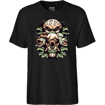 Retro Garden Fairtrade T-Shirt - black