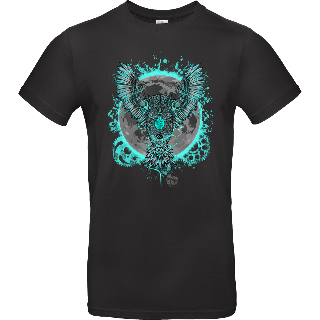 Gery Arts Robot Owl T-Shirt B&C EXACT 190 - Black