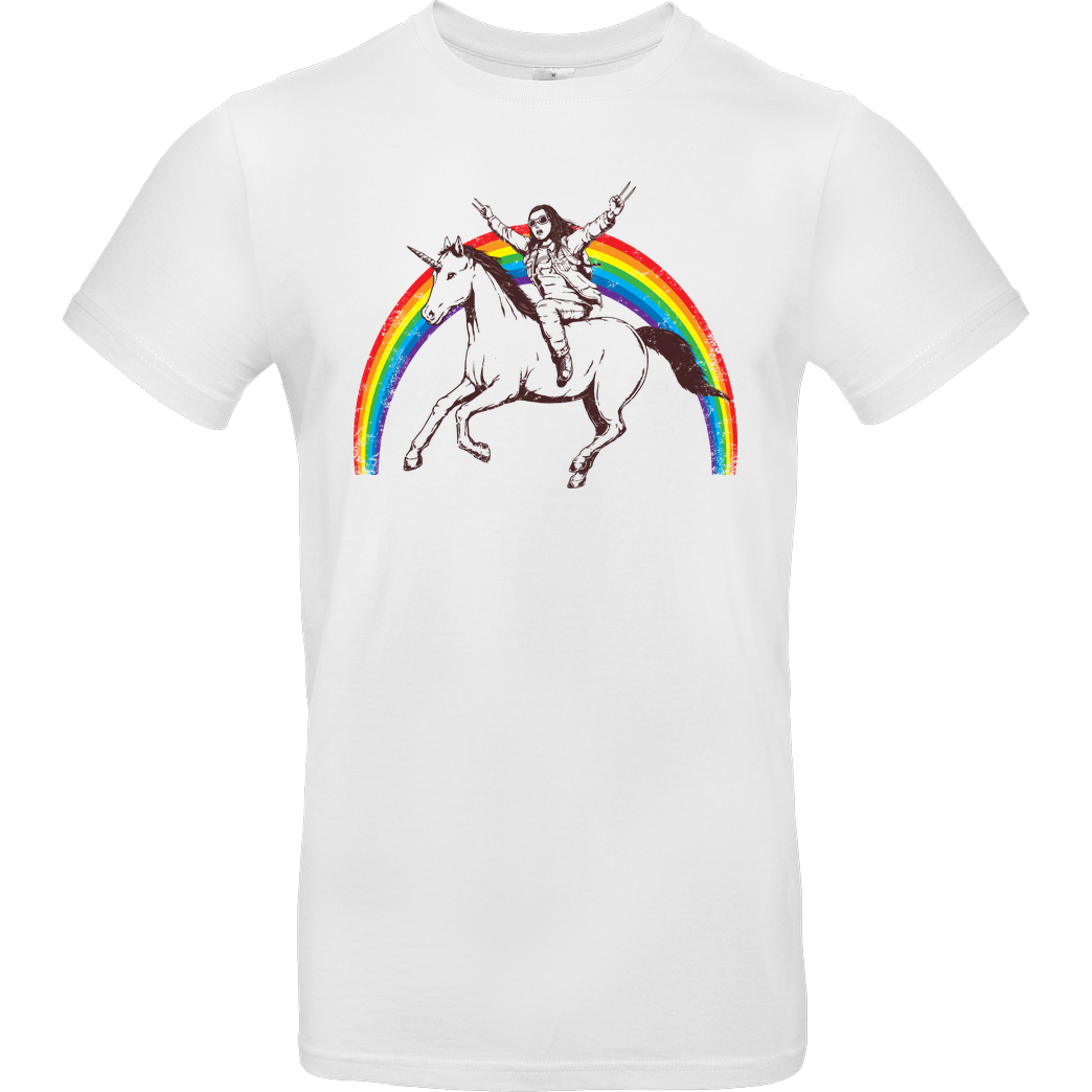 Pigboom Savage Unicorn Ride T-Shirt B&C EXACT 190 -  White