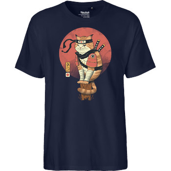 Shinobi Cat Fairtrade T-Shirt - navy