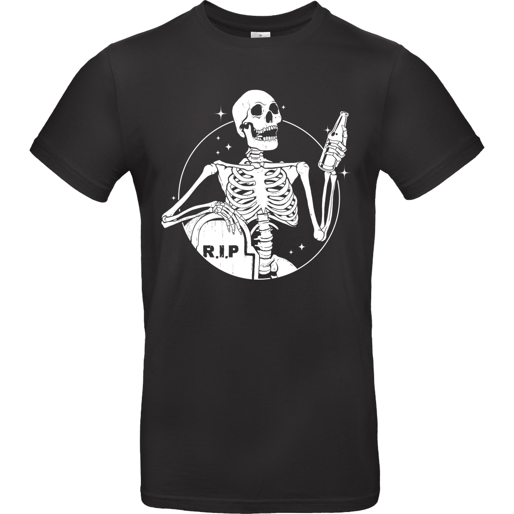 Eoli Studio Skull Beer T-Shirt B&C EXACT 190 - Black