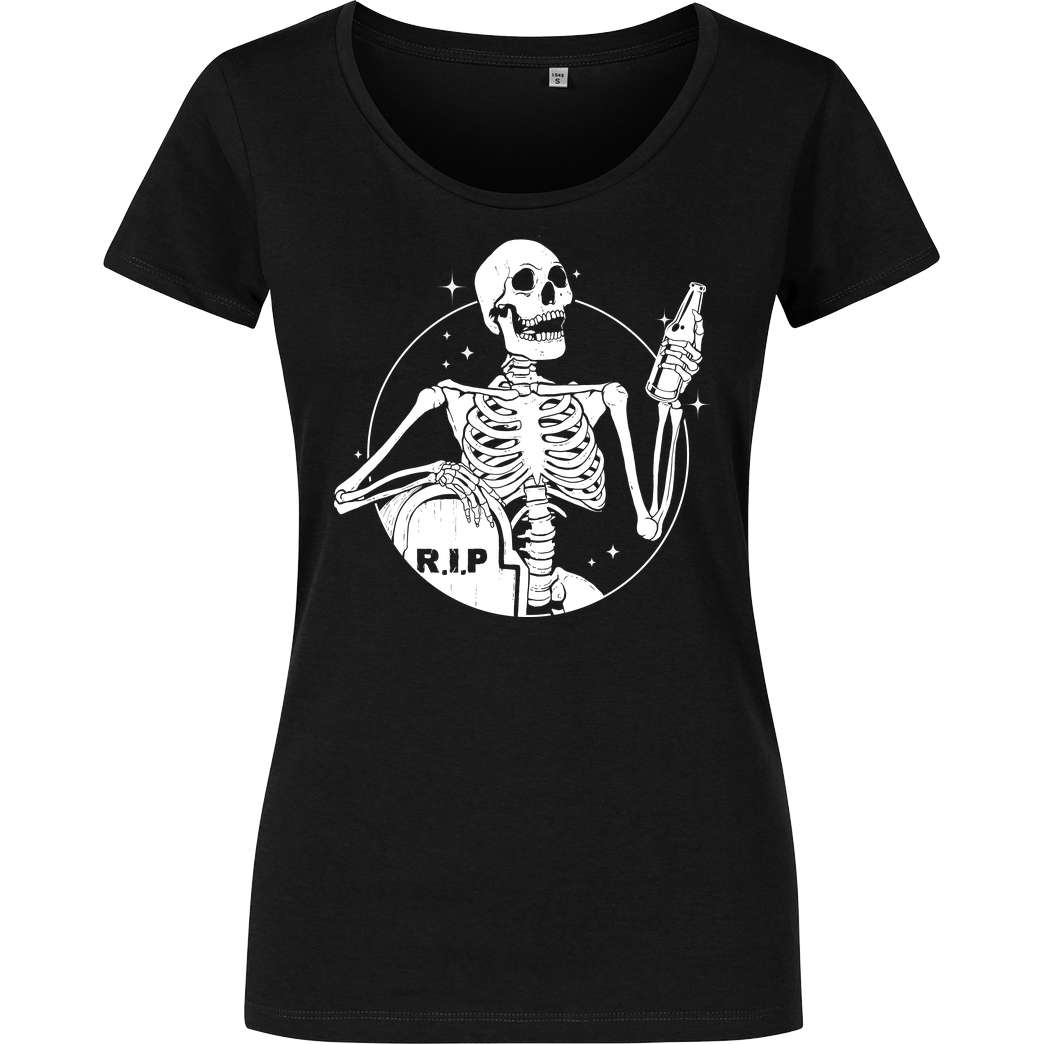 Eoli Studio Skull Beer T-Shirt Girlshirt schwarz