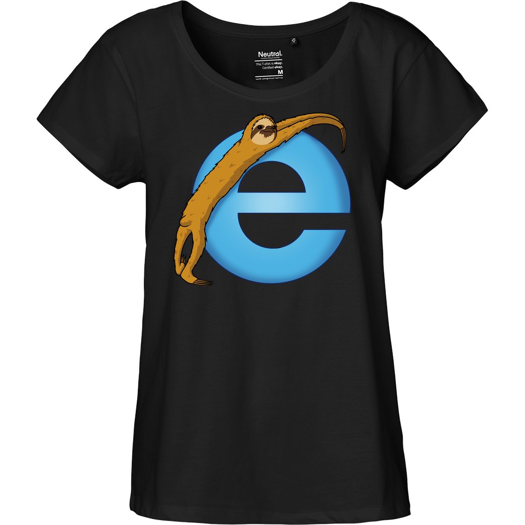 Raffiti Design Slownet! T-Shirt Fairtrade Loose Fit Girlie - black