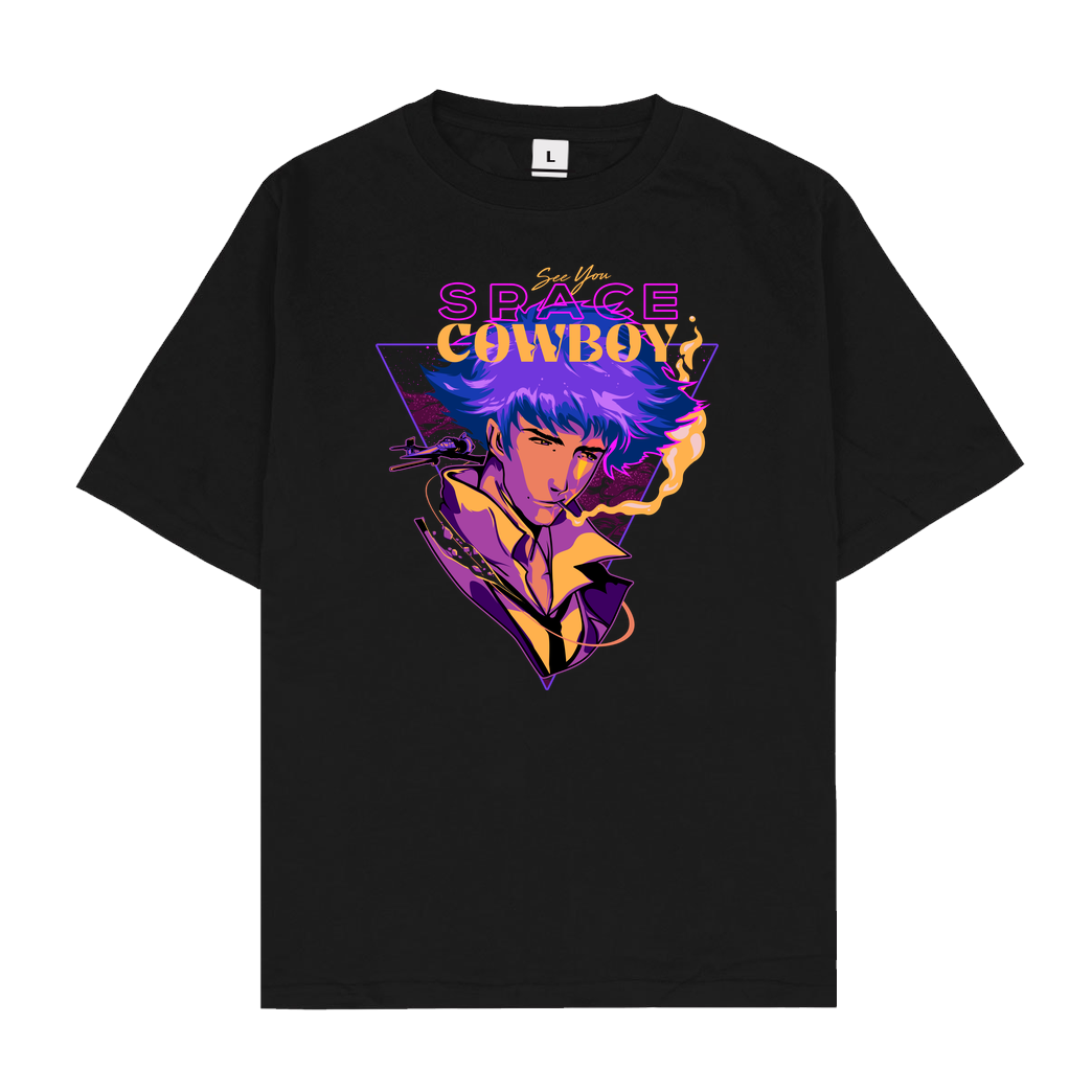 Heymoonly Space Spike Cowboy T-Shirt Oversize T-Shirt - Black