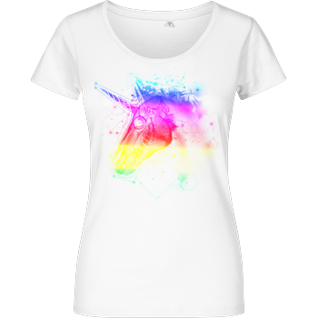 Space Unicorn color Girlshirt weiss