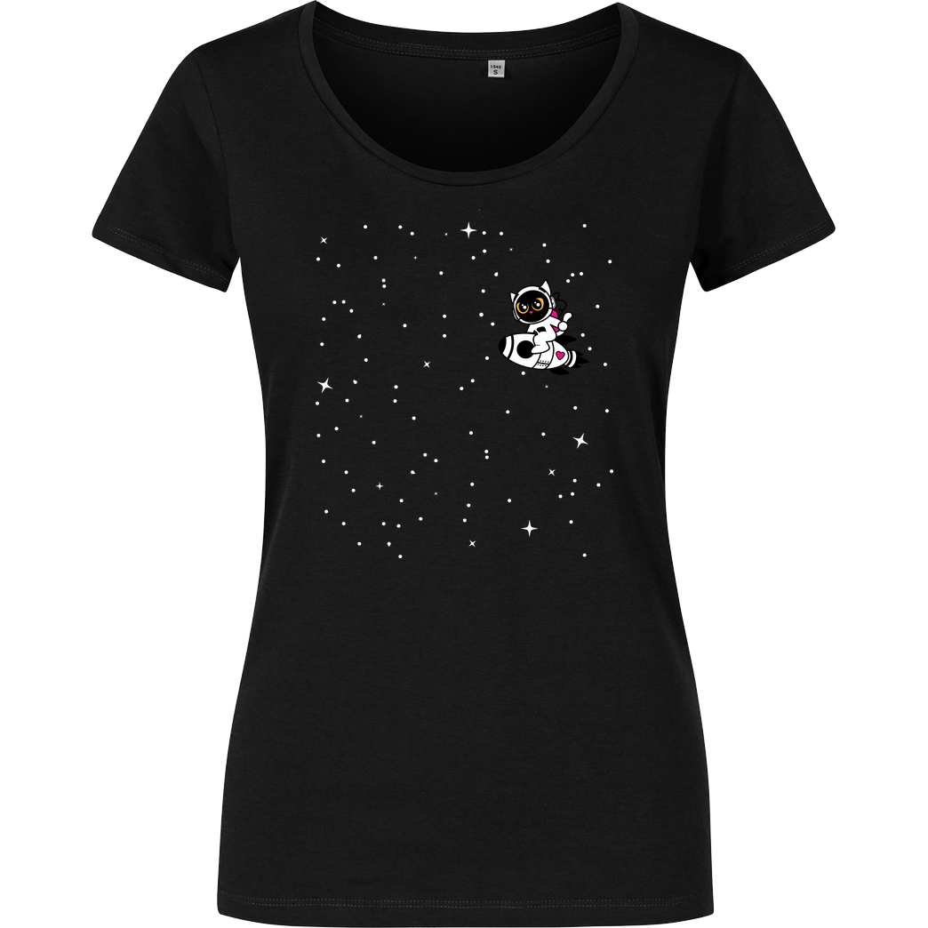 Spacecat Spacecat Galaxy T-Shirt Girlshirt schwarz