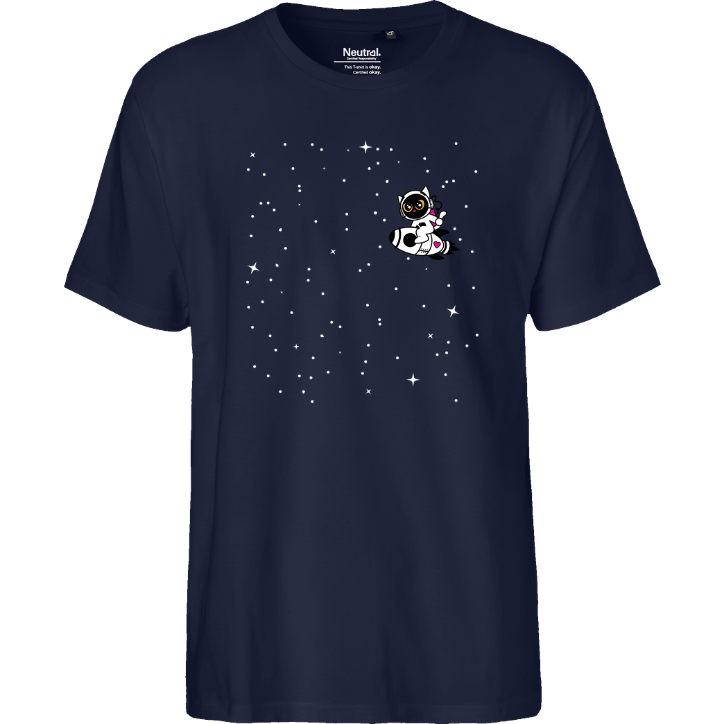 Spacecat Spacecat Galaxy T-Shirt Fairtrade T-Shirt - navy
