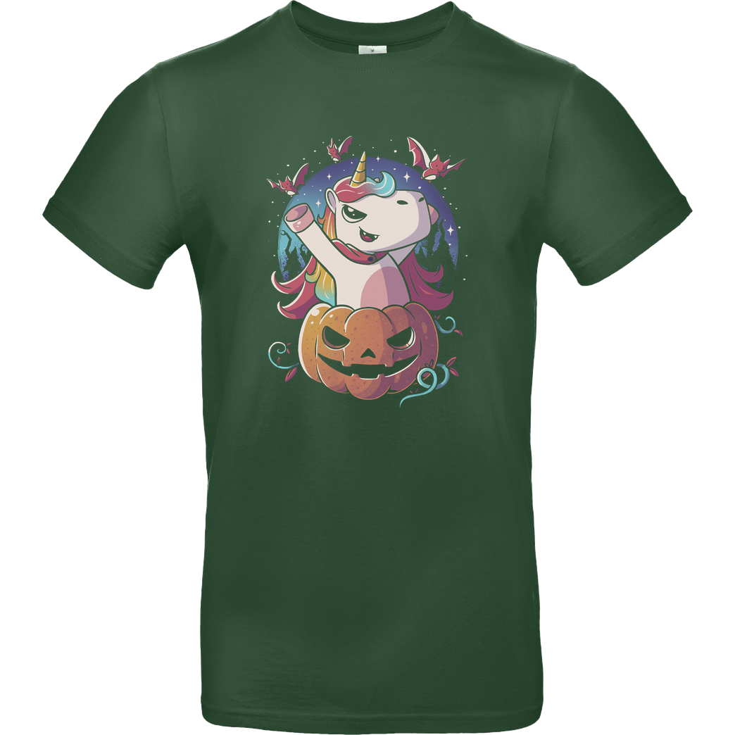 EduEly Spooky Unicorn T-Shirt B&C EXACT 190 -  Bottle Green