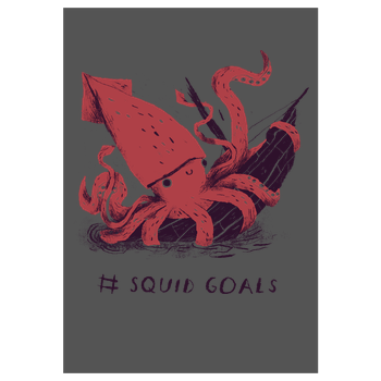 Squid Goals Art Print grey