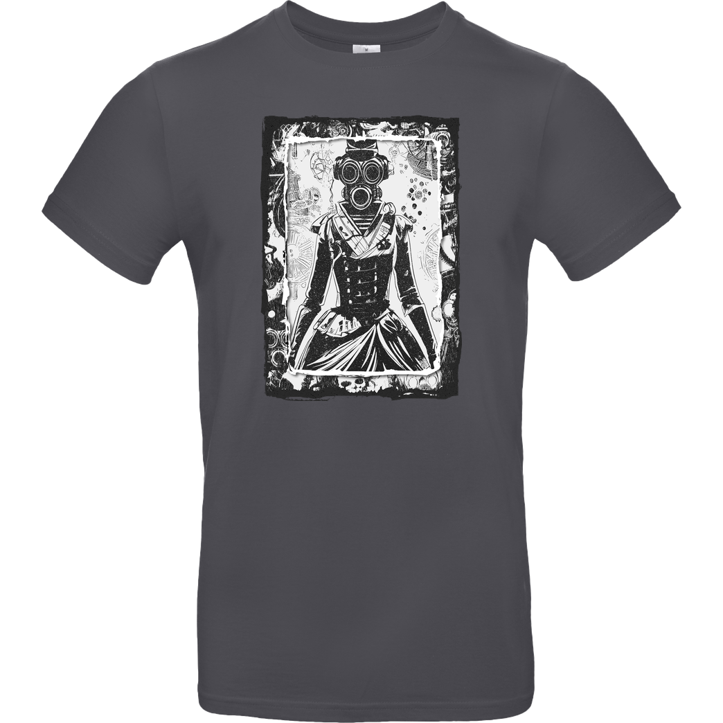 Forestore Steampunk Gasmask Girls T-Shirt B&C EXACT 190 - Dark Grey