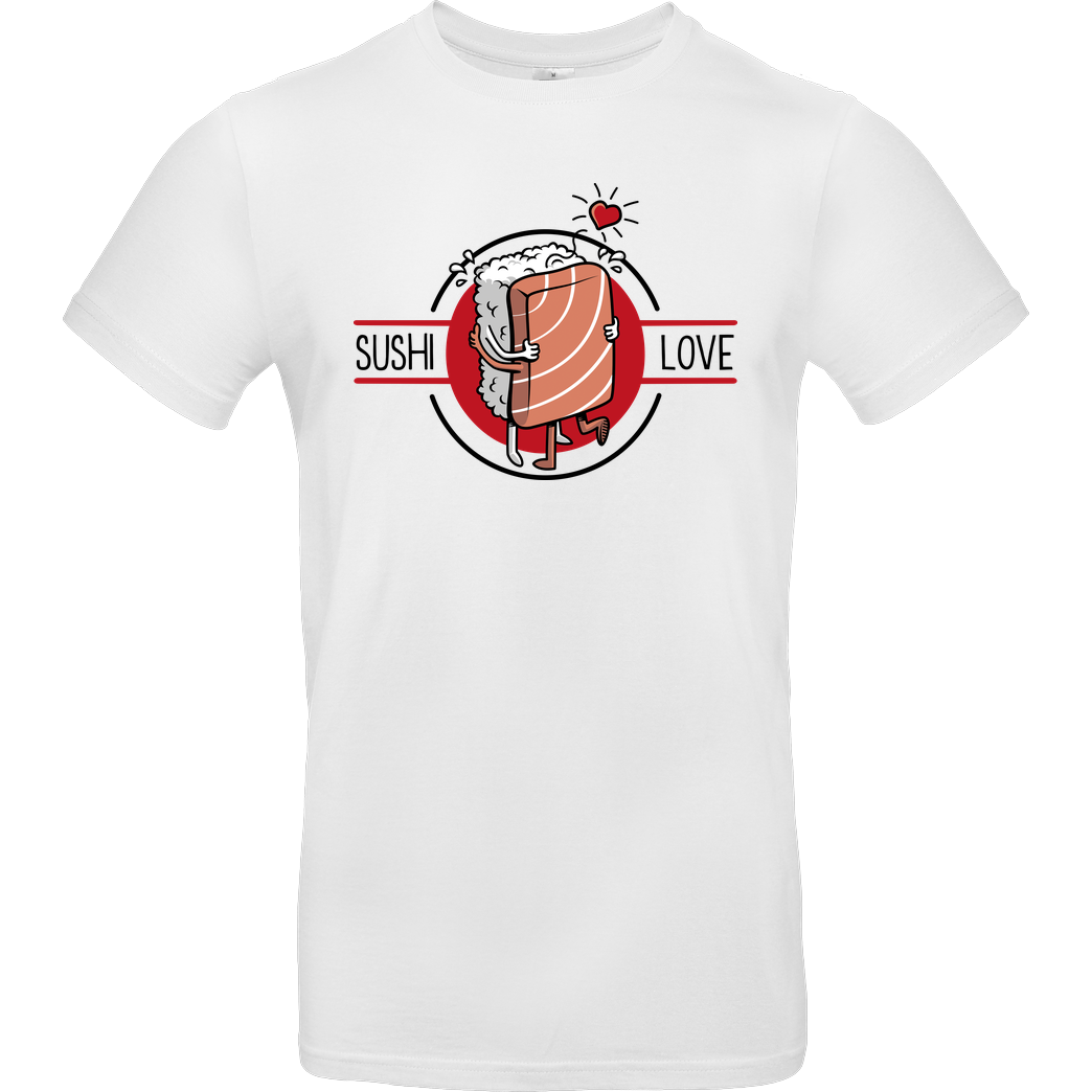 OlipopArt Sushi Love T-Shirt B&C EXACT 190 -  White