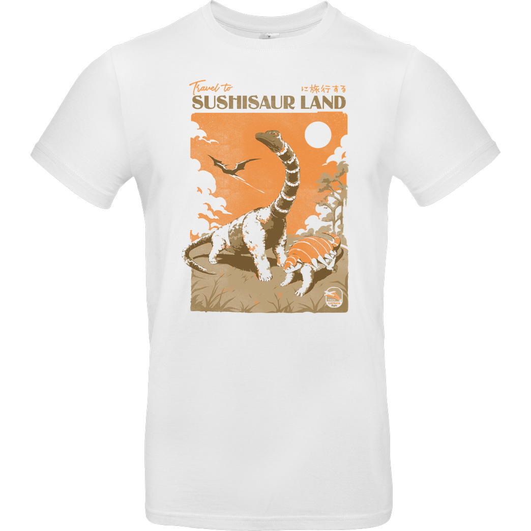 Ilustrata Sushisaur Land T-Shirt B&C EXACT 190 -  White