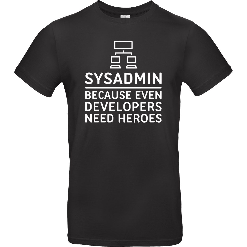 3dsupply Original Sysadmin T-Shirt B&C EXACT 190 - Black