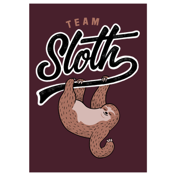 Team Sloth Art Print burgundy