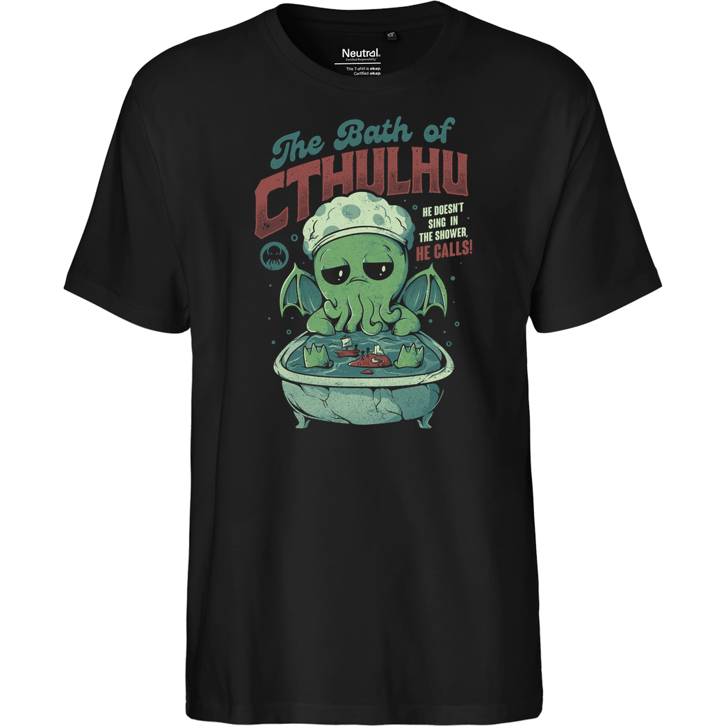 EduEly The Bath of Cthulhu T-Shirt Fairtrade T-Shirt - black