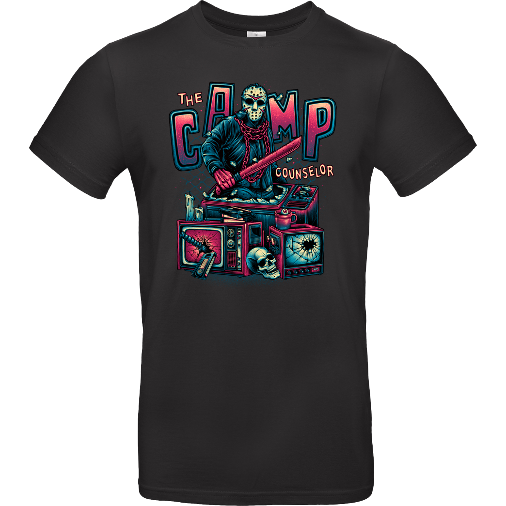 glitchygorilla The Camp Counselor T-Shirt B&C EXACT 190 - Black