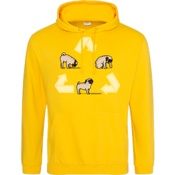 The Cycle of the Pug! JH Hoodie - Gelb
