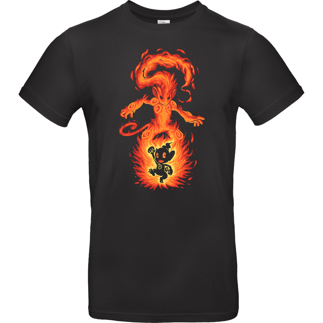 TechraNova The Fire Ape Within T-Shirt B&C EXACT 190 - Black