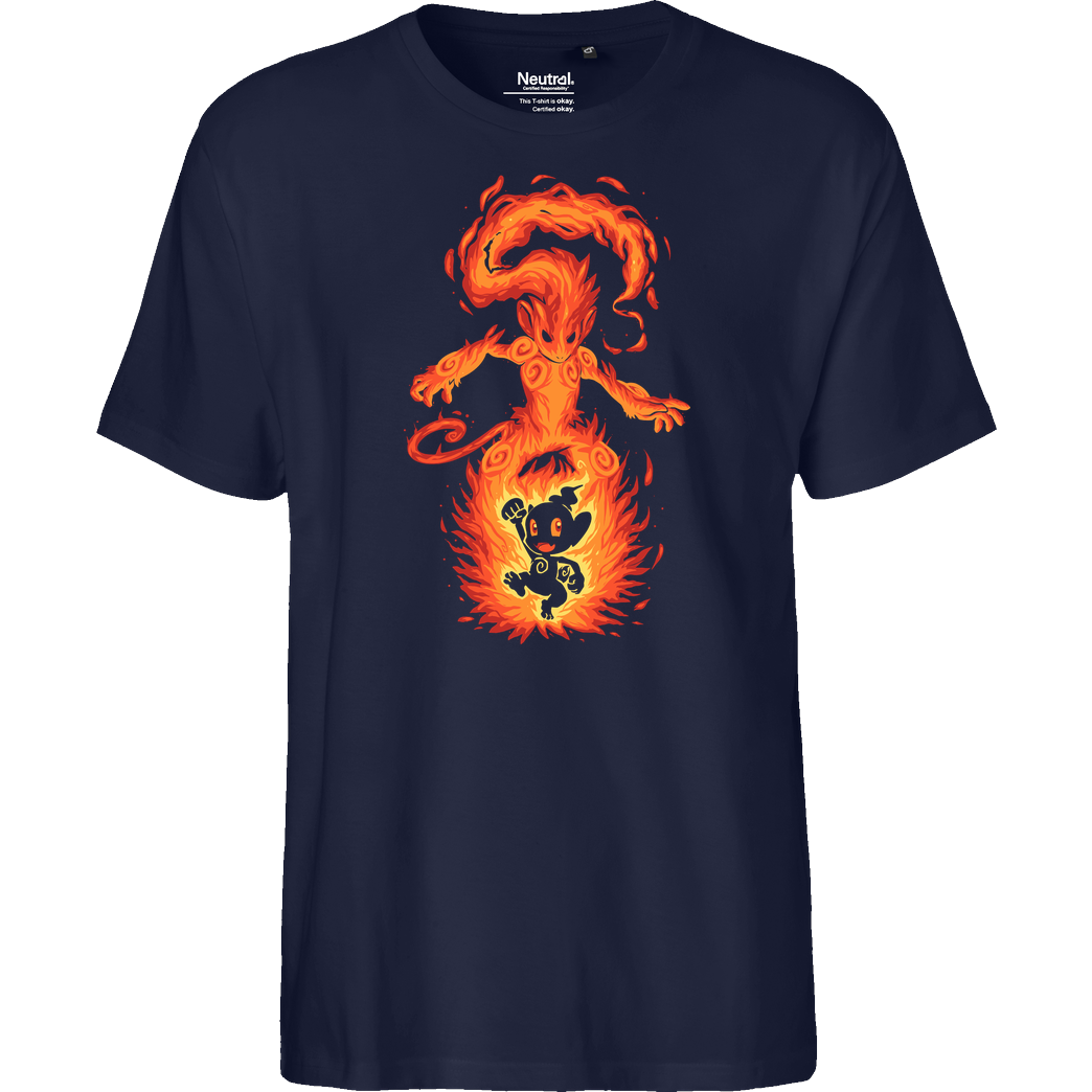 TechraNova The Fire Ape Within T-Shirt Fairtrade T-Shirt - navy