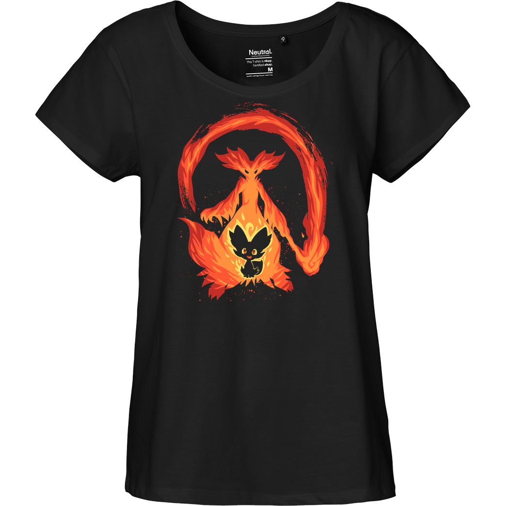 TechraNova The Fire Mage Within T-Shirt Fairtrade Loose Fit Girlie - black