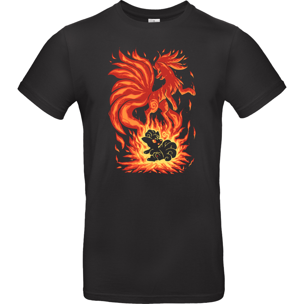 TechraNova The Flame Tailed Fox Within T-Shirt B&C EXACT 190 - Black