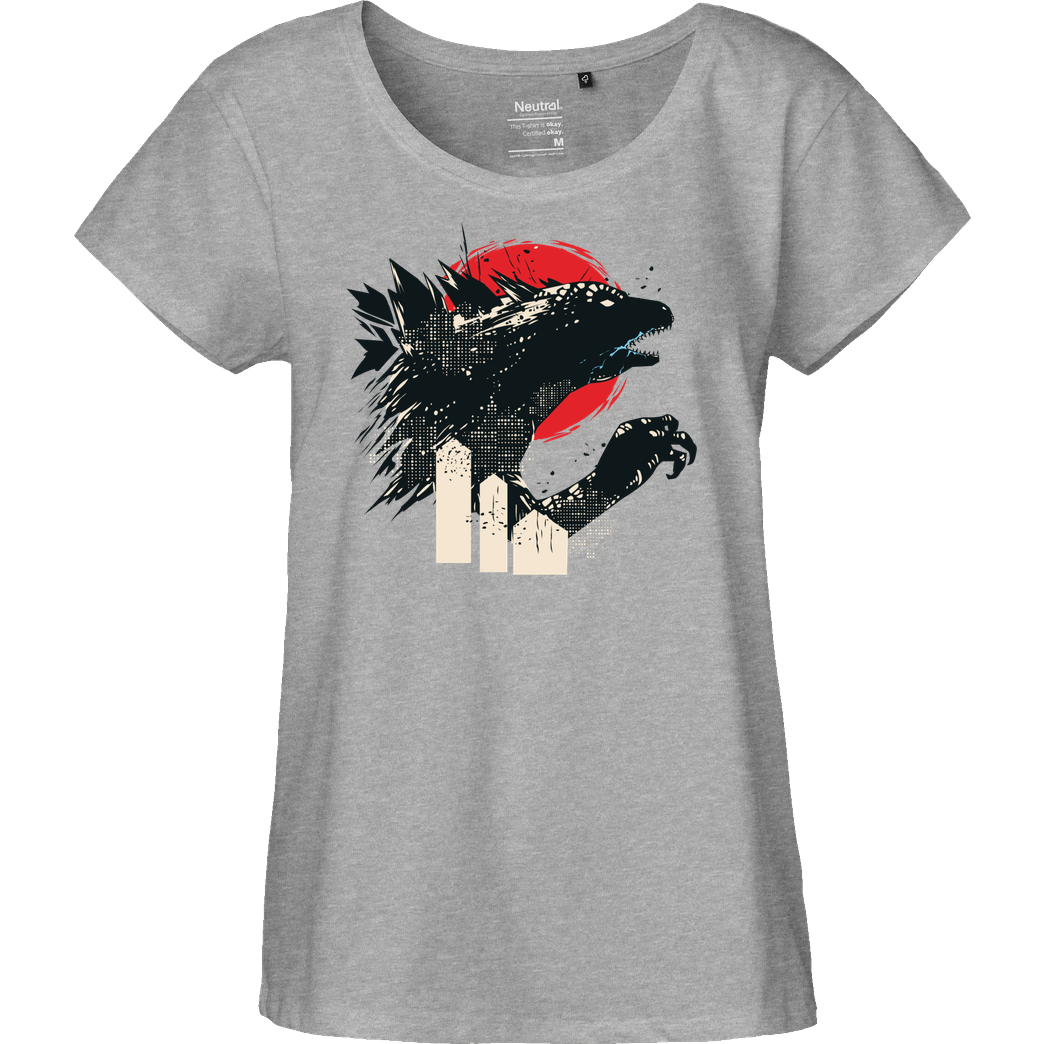 Jonz The Japanese Monster T-Shirt Fairtrade Loose Fit Girlie - heather grey