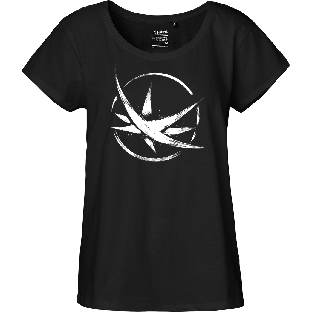 Dr.Monekers The Obsidian Star Symbol T-Shirt Fairtrade Loose Fit Girlie - black