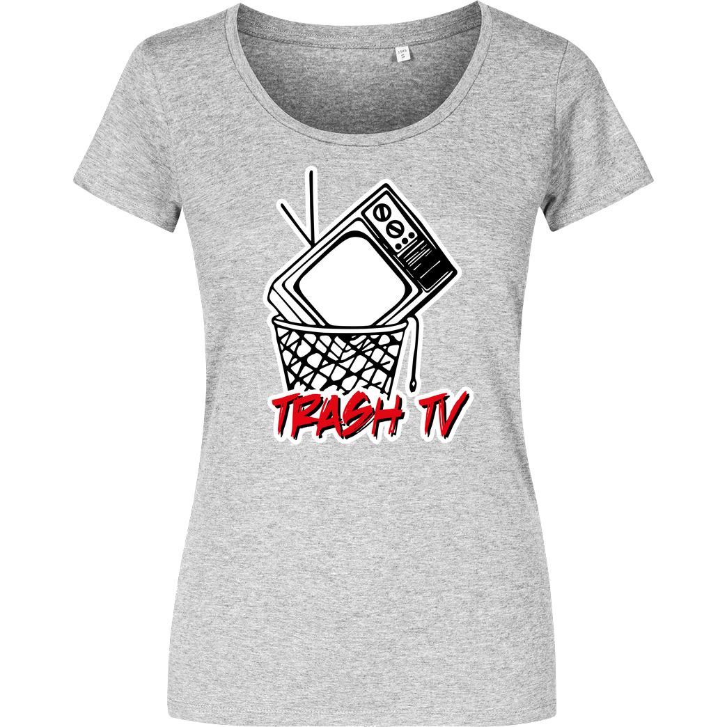Geek Revolution Trash TV T-Shirt Girlshirt heather grey