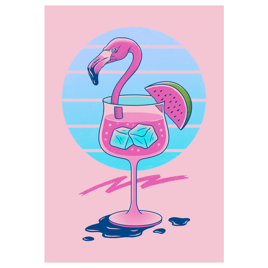 Vincent Trinidad Tropical Chill Wave Druck Art Print pink