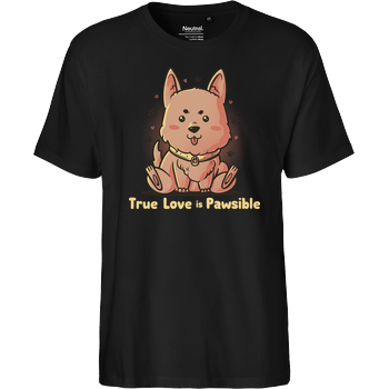 True Love is Pawsible Fairtrade T-Shirt - black