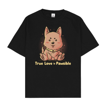 True Love is Pawsible Oversize T-Shirt - Black