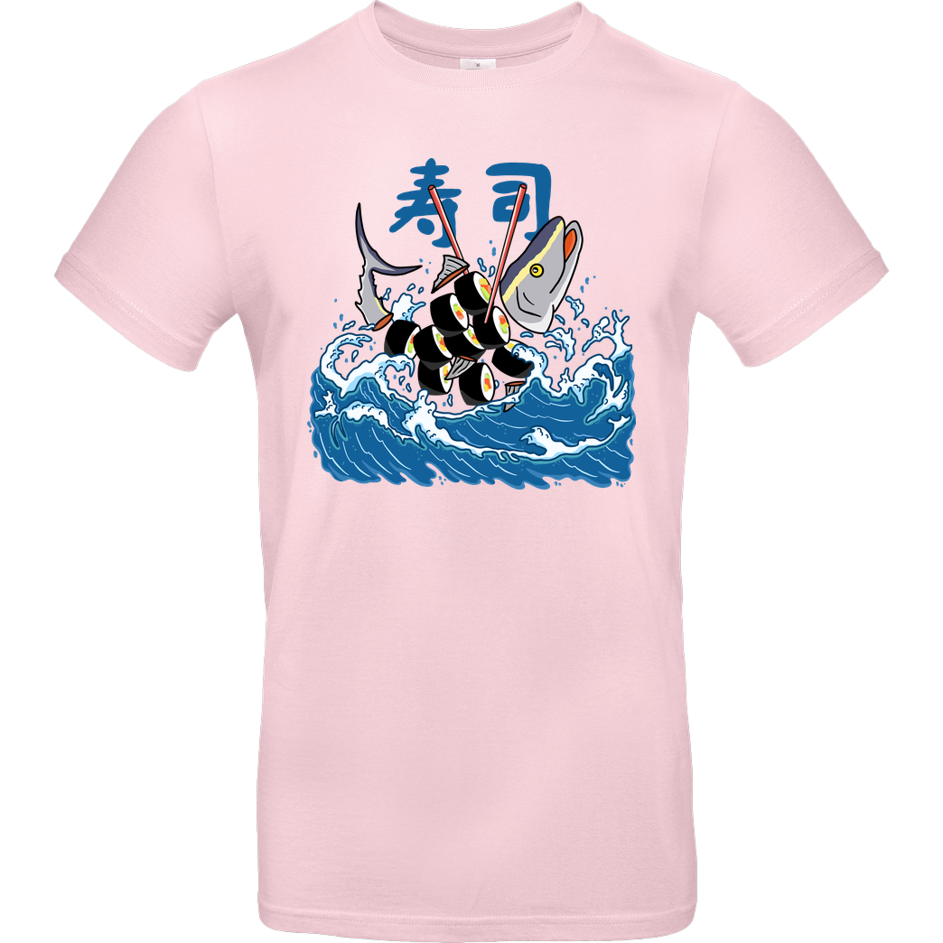 Kimprut Tuna Sushi in the Wave T-Shirt B&C EXACT 190 - Light Pink