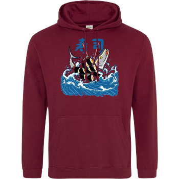 Tuna Sushi in the Wave JH Hoodie - Bordeaux