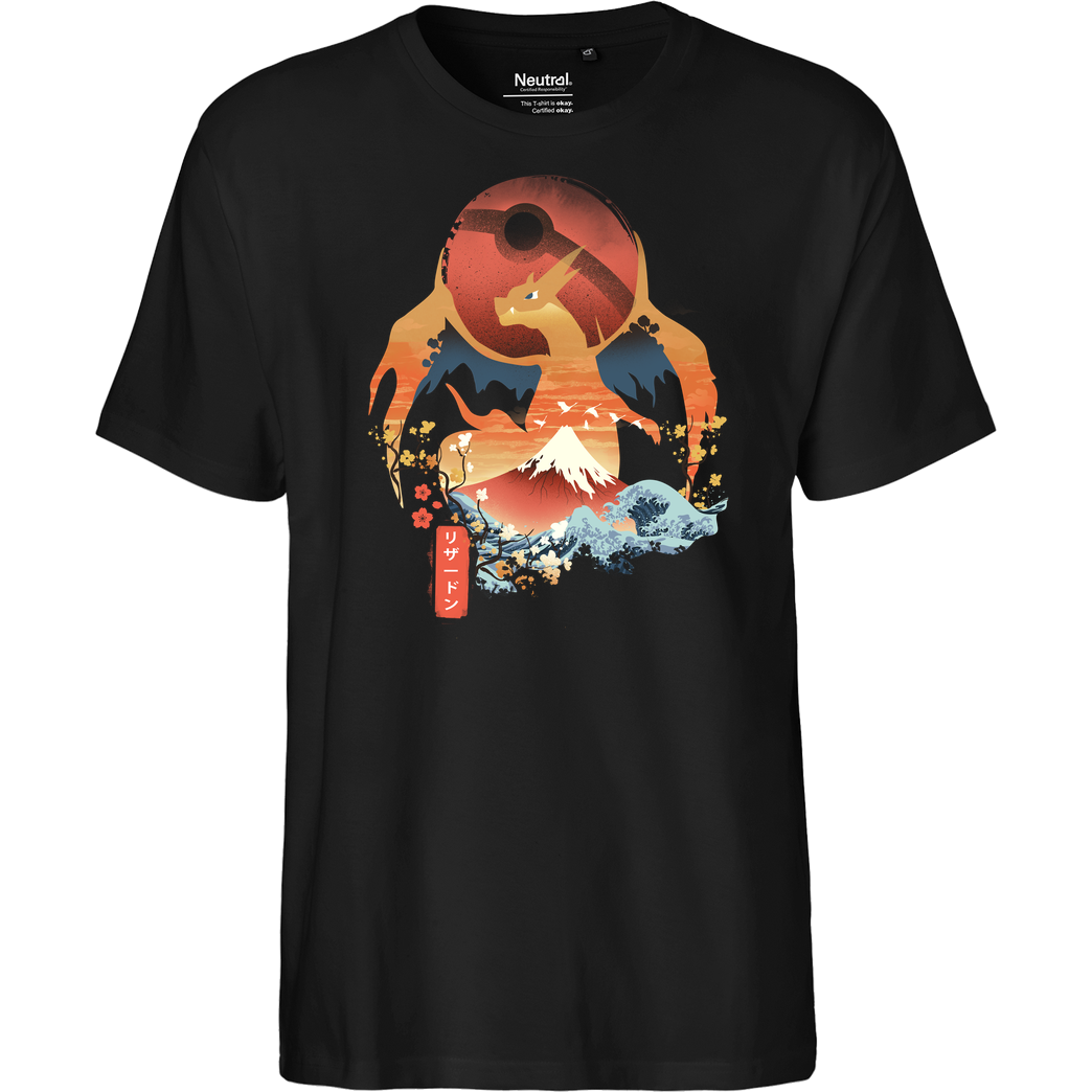 Dandingeroz Ukiyo Fire T-Shirt Fairtrade T-Shirt - black