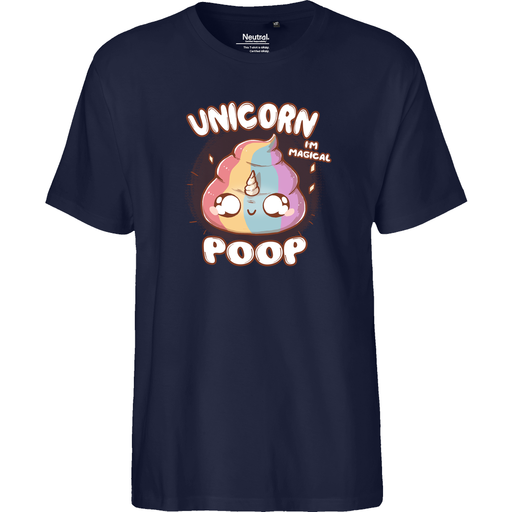xMorfina Unicorn Poop T-Shirt Fairtrade T-Shirt - navy