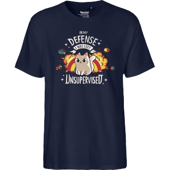 Unsupervised Cat Fairtrade T-Shirt - navy