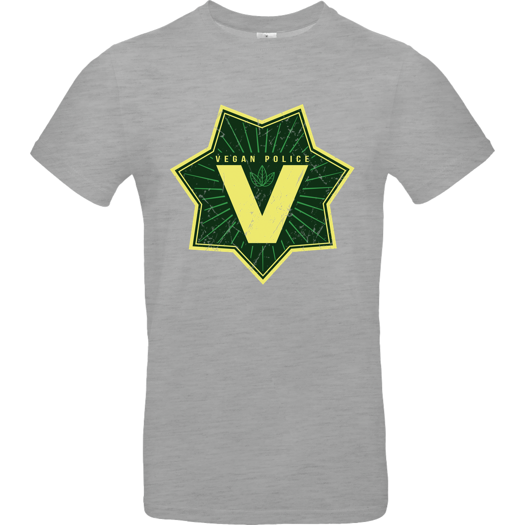 Karlangas Vegan Police T-Shirt B&C EXACT 190 - heather grey