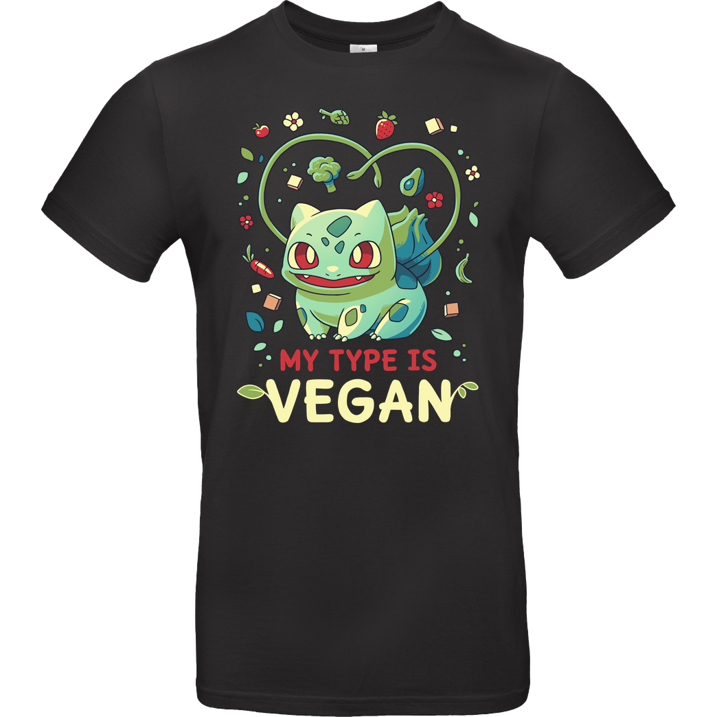 GeekyDog Vegan Type T-Shirt B&C EXACT 190 - Black