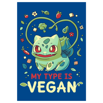 Vegan Type Art Print blue