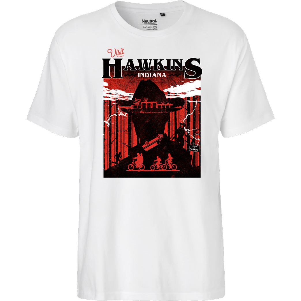 Rocketman visit hawkins T-Shirt Fairtrade T-Shirt - white